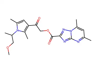 [2-[1-(1-methoxypropan-2-yl)-2,5-dimethylpyrrol-3-yl]-2-oxoethyl] 5,7-dimethyl-[1,2,4]triazolo[1,5-a]pyrimidine-2-carboxylate structure