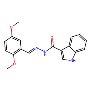 N-[(2,5-dimethoxyphenyl)methylideneamino]-1H-indole-3-carboxamide structure