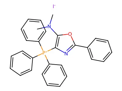 (5-(Dimethylamino)-2-phenyloxazol-4-yl)triphenylphosphonium iodide structure