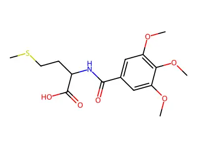 4-(Methylsulfanyl)-2-[(3,4,5-trimethoxyphenyl)formamido]butanoic acid structure