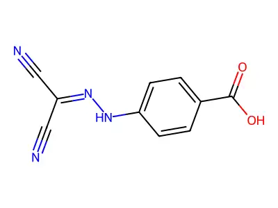 4-[2-(Dicyanomethylidene)hydrazinyl]benzoic acid structure
