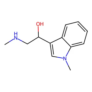 Indole-3-methanol, 1-methyl-alpha-((methylamino)methyl)- structure
