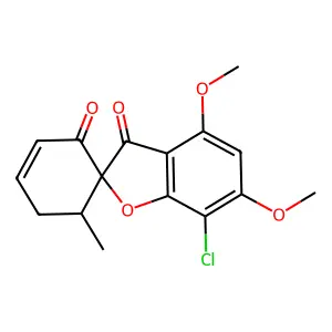 Spiro[benzofuran-2(3H),1'-[3]cyclohexene]-2',3-dione, 7-chloro-4,6-dimethoxy-6'-methyl- structure