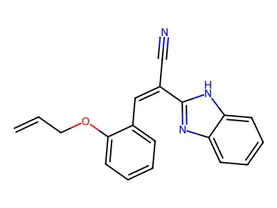 (Z)-2-(1H-benzimidazol-2-yl)-3-(2-prop-2-enoxyphenyl)prop-2-enenitrile structure