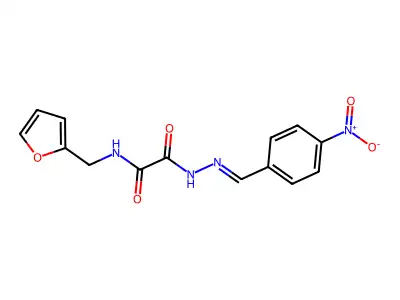 N-(furan-2-ylmethyl)-N'-[(E)-(4-nitrophenyl)methylideneamino]oxamide structure