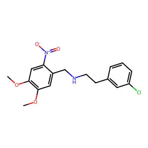 2-(3-chlorophenyl)-N-[(4,5-dimethoxy-2-nitrophenyl)methyl]ethanamine structure