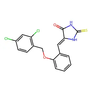 5-{2-[(2,4-Dichlorobenzyl)oxy]benzylidene}-2-thioxo-4-imidazolidinone structure