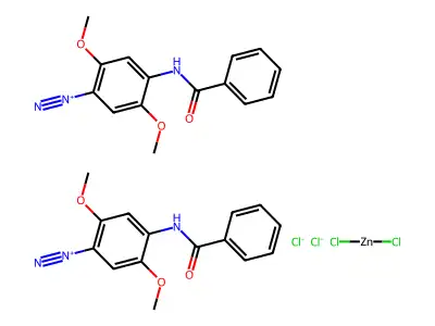 4-Benzamido-2,5-dimethoxybenzenediazonium;dichlorozinc;dichloride structure