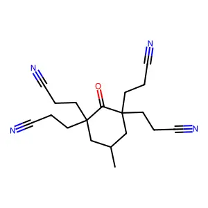 3-[1,3,3-Tris(2-cyanoethyl)-5-methyl-2-oxocyclohexyl]propanenitrile structure