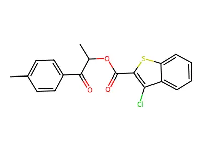 [1-(4-Methylphenyl)-1-oxopropan-2-yl] 3-chloro-1-benzothiophene-2-carboxylate structure