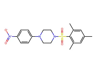 1-(Mesitylsulfonyl)-4-(4-nitrophenyl)piperazine structure