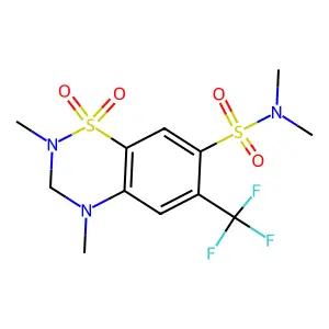 Hydroflumethiazide, tetramethyl structure
