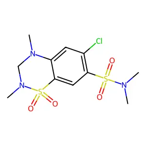 Hydrochlorothiazide, tetramethyl structure