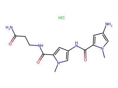 N,4'-Bi(pyrrole-2-carboxamide), 4-amino-N'-(2-carbamoylethyl)-1,1-dimethyl-, monohydrochloride structure