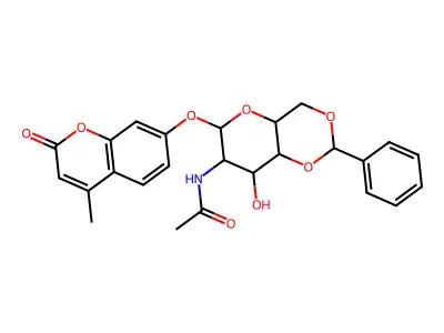 4-METHYLUMBELLIFERYL-2-ACETAMIDO-4,6-*O- BENZYLIDENE structure