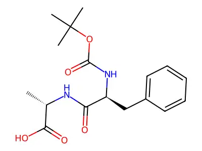 t-Butyloxycarbonylphenylalanylalanine structure