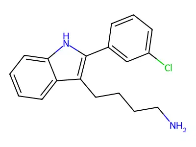4-[2-(3-chlorophenyl)-1H-indol-3-yl]butan-1-amine structure