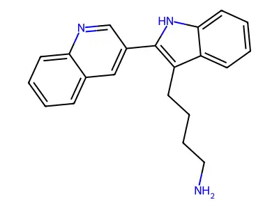 4-[2-(quinolin-3-yl)-1H-indol-3-yl]butan-1-amine structure