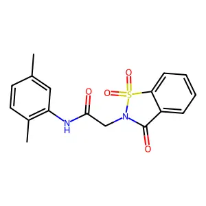 N-(2,5-dimethylphenyl)-2-(1,1,3-trioxo-1,2-benzothiazol-2-yl)acetamide structure
