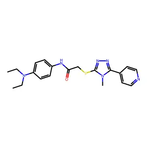 N-[4-(diethylamino)phenyl]-2-{[4-methyl-5-(pyridin-4-yl)-4H-1,2,4-triazol-3-yl]sulfanyl}acetamide structure