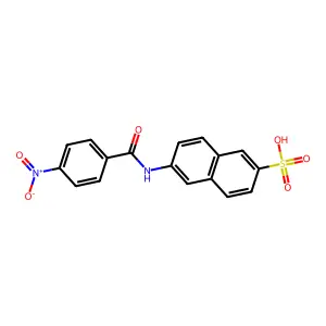 6-[(4-Nitrobenzoyl)amino]naphthalene-2-sulfonic acid structure
