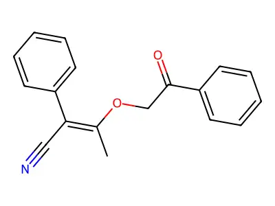 3-phenacyloxy-2-phenylbut-2-enenitrile structure
