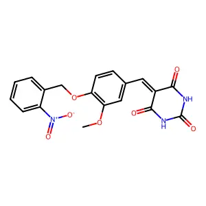 5-[3-Methoxy-4-(2-nitro-benzyloxy)-benzylidene]-pyrimidine-2,4,6-trione structure