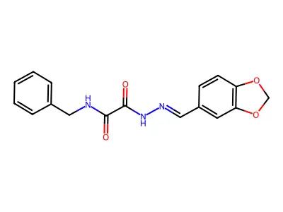 N'-[(E)-1,3-benzodioxol-5-ylmethylideneamino]-N-benzyloxamide structure