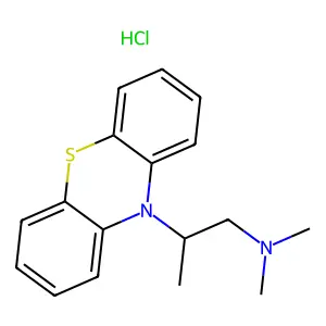 10H-Phenothiazine-10-ethanamine, N,N,beta-trimethyl-, hydrochloride (1:1) structure