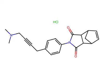 4,7-Methano-1H-isoindole-1,3(2H)-dione, 3a,4,7,7a-tetrahydro-2-(4-(4-(dimethylamino)-2-butynyl)phenyl)-, monohydrochloride structure