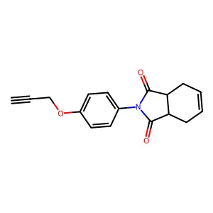 1H-Isoindole-1,3(2H)-dione, 3a,4,7,7a-tetrahydro-2-(4-(2-propynyloxy)phenyl)- structure