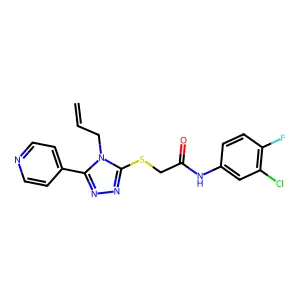 C18H15ClFN5OS structure