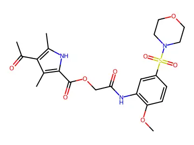 [2-(2-methoxy-5-morpholin-4-ylsulfonylanilino)-2-oxoethyl] 4-acetyl-3,5-dimethyl-1H-pyrrole-2-carboxylate structure
