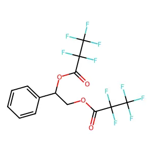 Propanoic acid, pentafluoro-, 1-phenyl-1,2-ethanediyl ester structure
