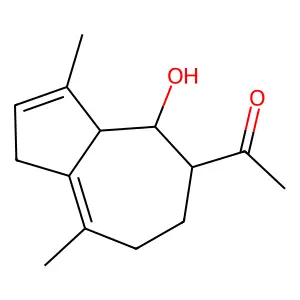 Ethanone, 1-(1,3a,4,5,6,7-hexahydro-4-hydroxy-3,8-dimethyl-5-azulenyl)- structure