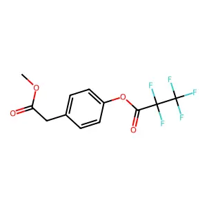 Benzeneacetic acid, 4-(2,2,3,3,3-pentafluoro-1-oxopropoxy)-, methyl ester structure