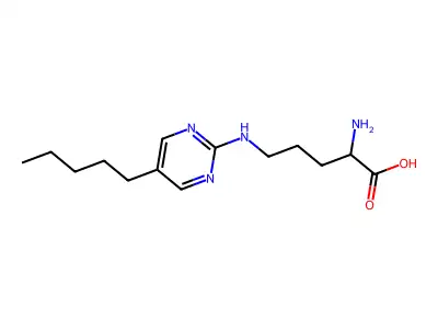 2-Amino-5-[(5-pentylpyrimidin-2-yl)amino]pentanoic acid structure