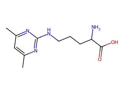 2-Amino-5-[(4,6-dimethylpyrimidin-2-yl)amino]pentanoic acid structure
