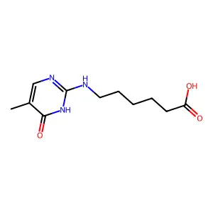 6-[(5-methyl-6-oxo-1H-pyrimidin-2-yl)amino]hexanoic acid structure