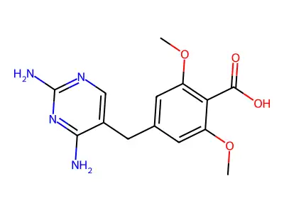 Benzoic acid, 4-((2,4-diamino-5-pyrimidinyl)methyl)-2,6-dimethoxy- structure