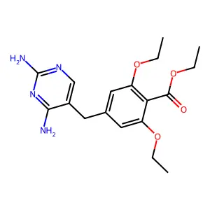 Ethyl 4-[(2,4-diaminopyrimidin-5-yl)methyl]-2,6-diethoxy-benzoate structure