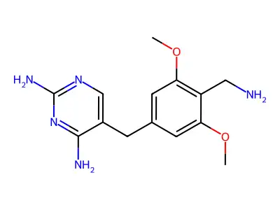 2,4-Pyrimidinediamine, 5-((4-(aminomethyl)-3,5-dimethoxyphenyl)methyl)- structure