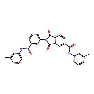 N-(3-methylphenyl)-2-{3-[(3-methylphenyl)carbamoyl]phenyl}-1,3-dioxo-2,3-dihydro-1H-isoindole-5-carboxamide structure