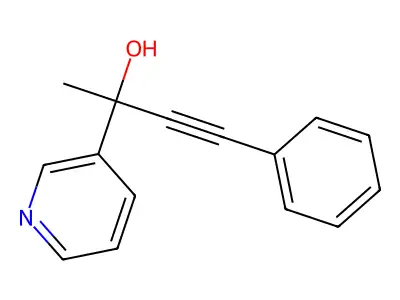 3-Pyridinemethanol, alpha-methyl-alpha-(phenylethynyl)- structure