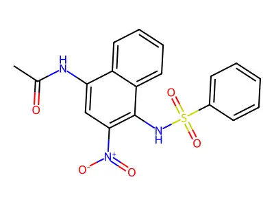 N-(4-Benzenesulfonylamino-3-nitro-naphthalen-1-YL)-acetamide structure