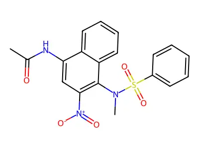 N-(4-(Benzenesulfonyl-methyl-amino)-3-nitro-naphthalen-1-YL)-acetamide structure