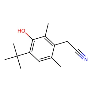 4-叔丁基-3-羟基-2,6-二甲基苯乙腈 structure