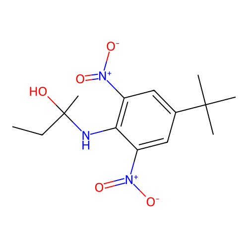 2-Butanol, 2-[[4-(1,1-dimethylethyl)-2,6-dinitrophenyl]amino]- structure