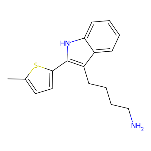 4-[2-(5-methylthiophen-2-yl)-1H-indol-3-yl]butan-1-amine structure