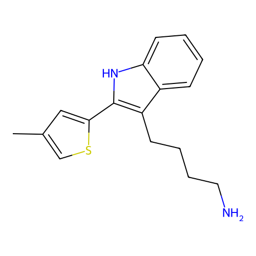 4-[2-(4-methylthiophen-2-yl)-1H-indol-3-yl]butan-1-amine structure
